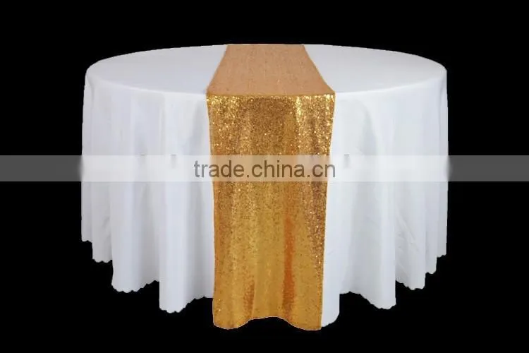 100%Polyester Rectangular Traditional sequin embroidery organza banquet table runner