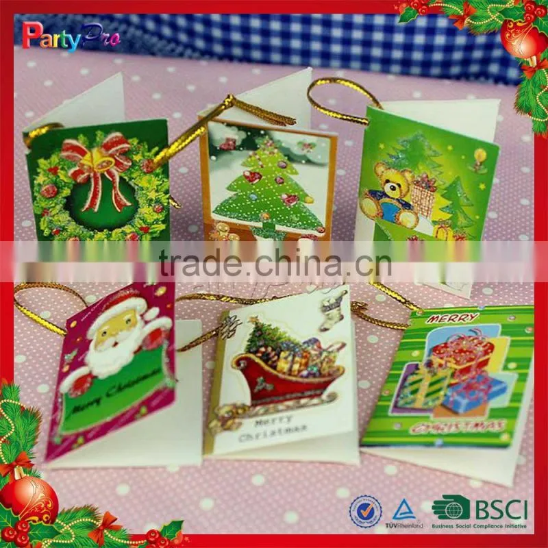 Partypro 2015 New Product Small Colorful Paper Christmas Greeting Card