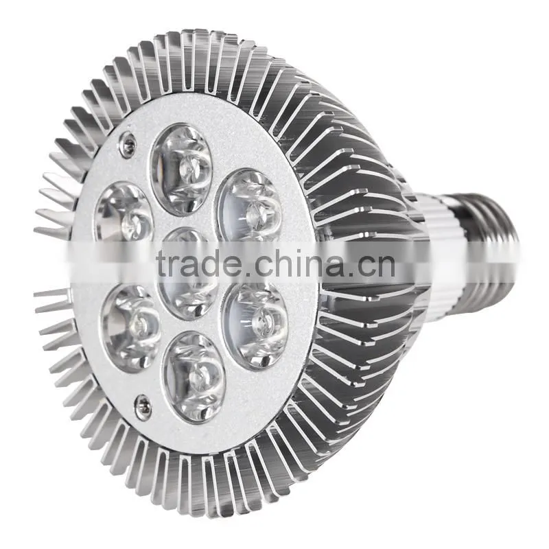 LED PAR30 E27 bulb 7W Aluminum+ Fireproof PC,Epistar Chip, AC 85~265V, CE, RoHS Approval