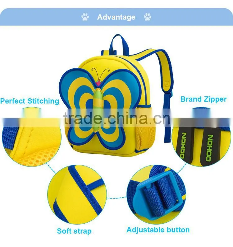 China factory price animal neoprene kids school bag for girls