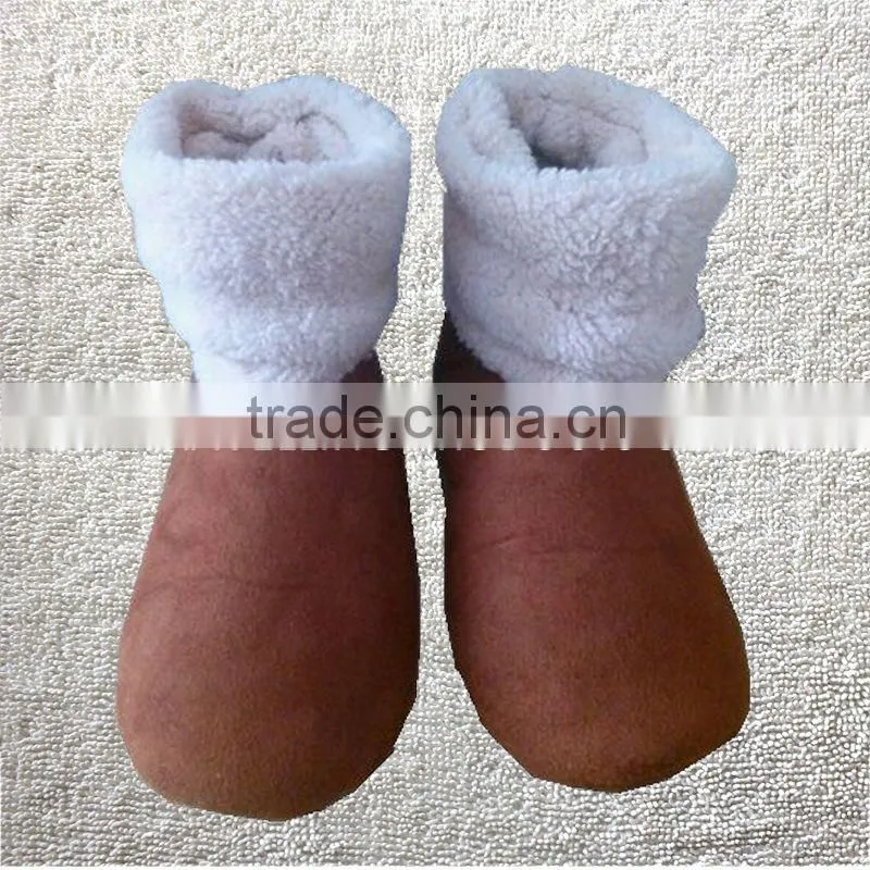 Colorful winter warm microsuede indoor ladies indoor ankel boots