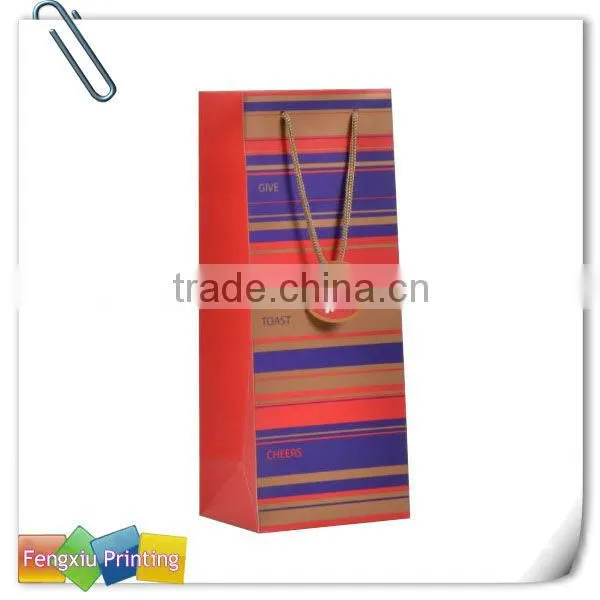 Brown Paper Wine Tote Bag with Tag