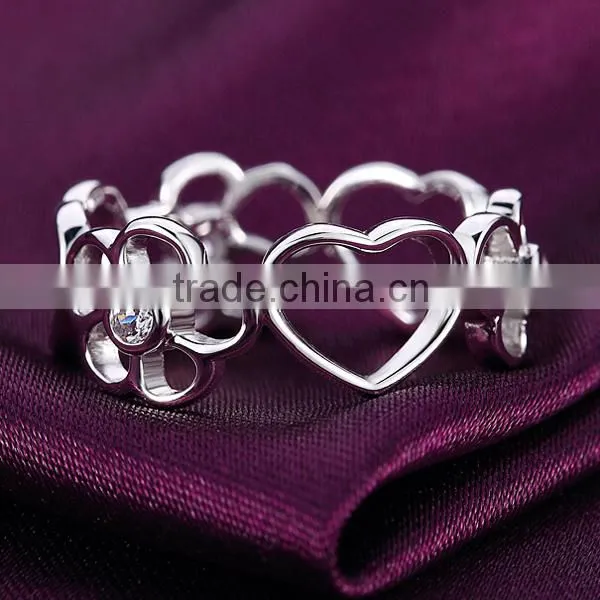Hollowed Design Diamond Inlaying Value 925 Silver Ring