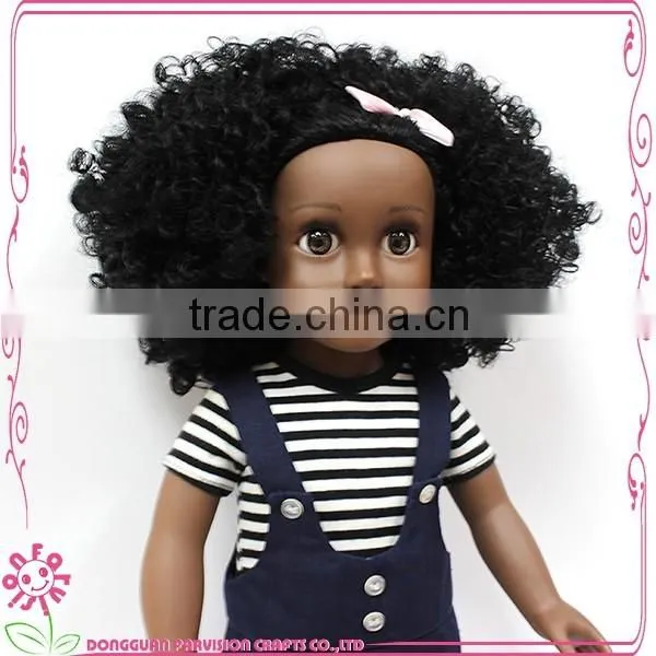 High quality black doll parts vinyl African American girl dolls