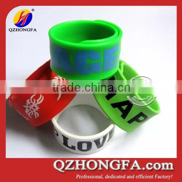 Cool Silicone Rubber Slap Bracelets with Nail Design