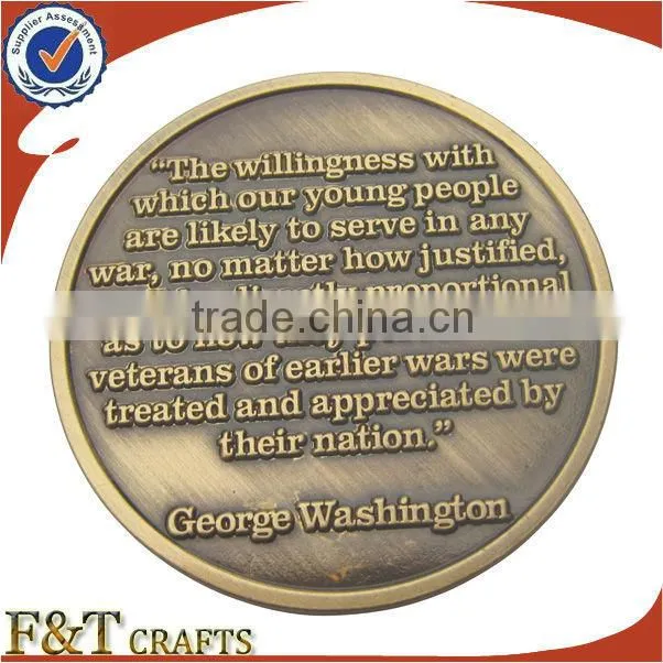 customize stamped cut out bronze metal plating military coin euro