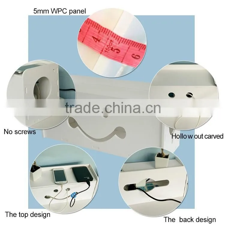 Korean Style Two Size Carved Cable Wire Storage Box Cable Storage Box Case Wire Management Socket Safety Tidy Organizer
