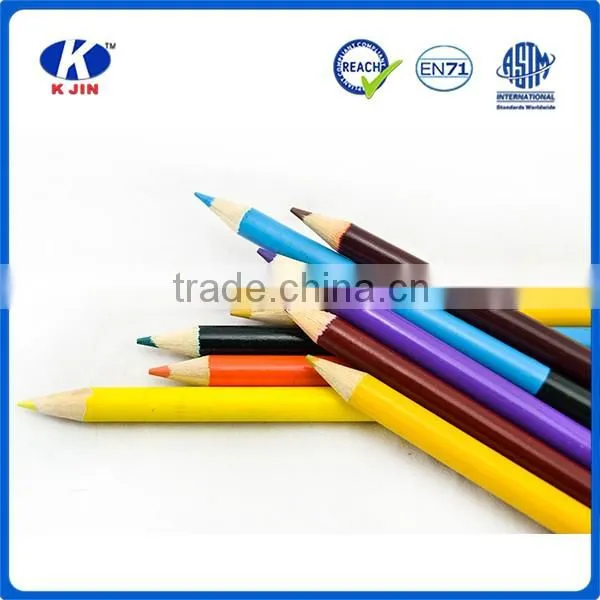 2016 Wholesale slap-up double-end wood color pencil with customized logo for art
