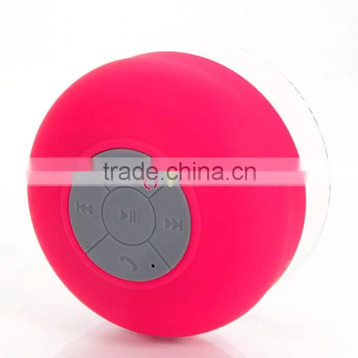 Waterproof Mini Bluetooth Speaker With Suction Cup Rose Red