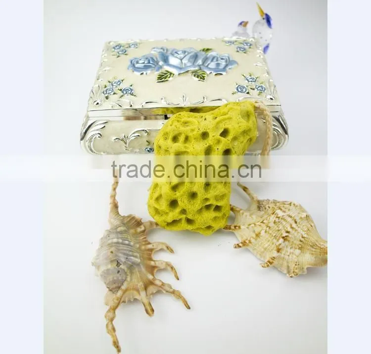Mendior Fresh Ginger sponge yellow bath sponge with rope OEM/Wholesale