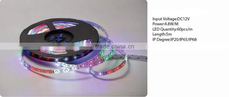 4.8W/M DC12V IP20/IP65/IP68 SMD3528 five color LED strip lighting