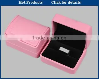 unique design pu leather ring box,black ring box