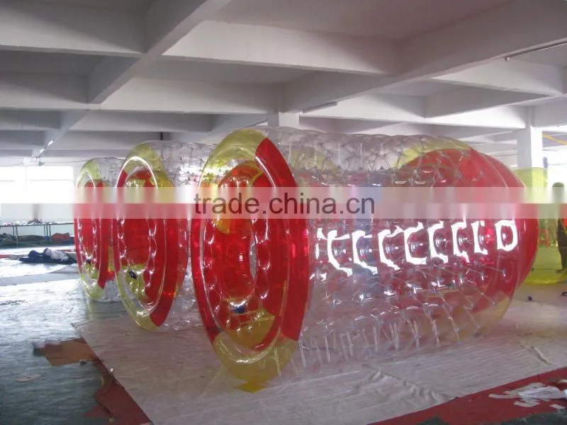 TPU inflatable zorb roller adults, water zorb roller games