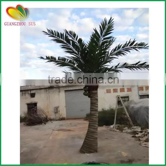 Decorative plastic tree artificial coconut tree fiberglass artificial coconut tree