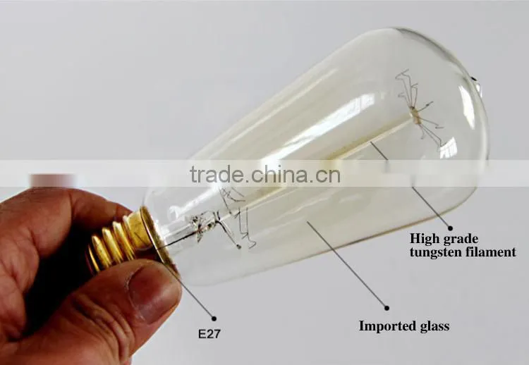 High Tranmittance Edison Bulb ST64 E27 Vintage Edision Light Bulb 40W