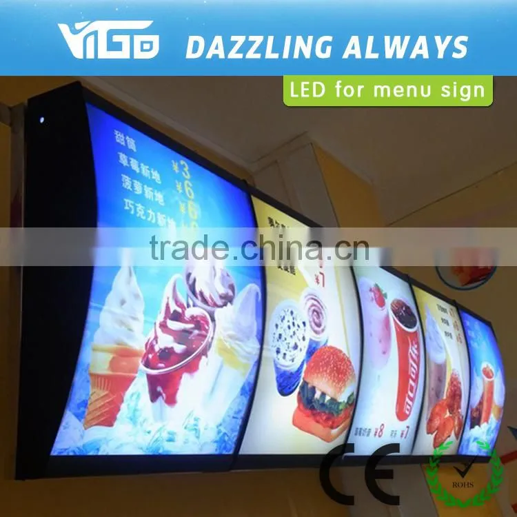 slim restaurant menu order light box from China factory