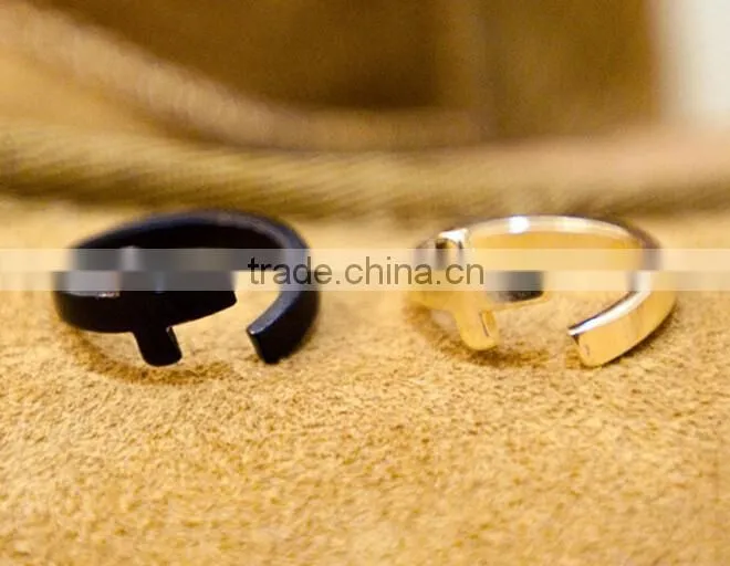 Cross design White Gold Plated Without Stone Double Cross Adjustable Jewellery Ring wholesale