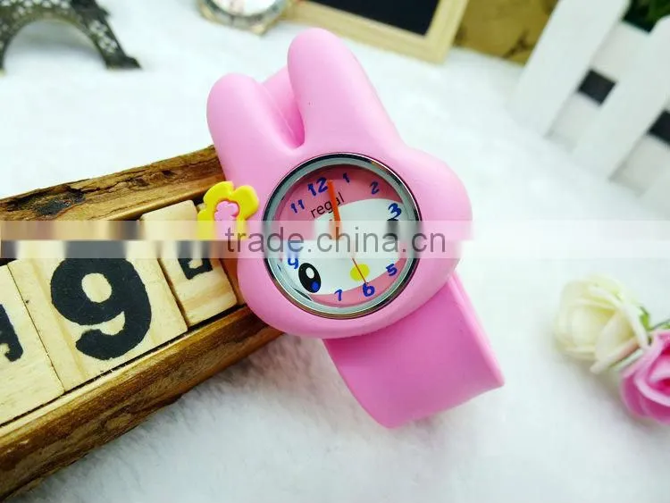 children cute quartz wrist silicone animal shape slap kids watches