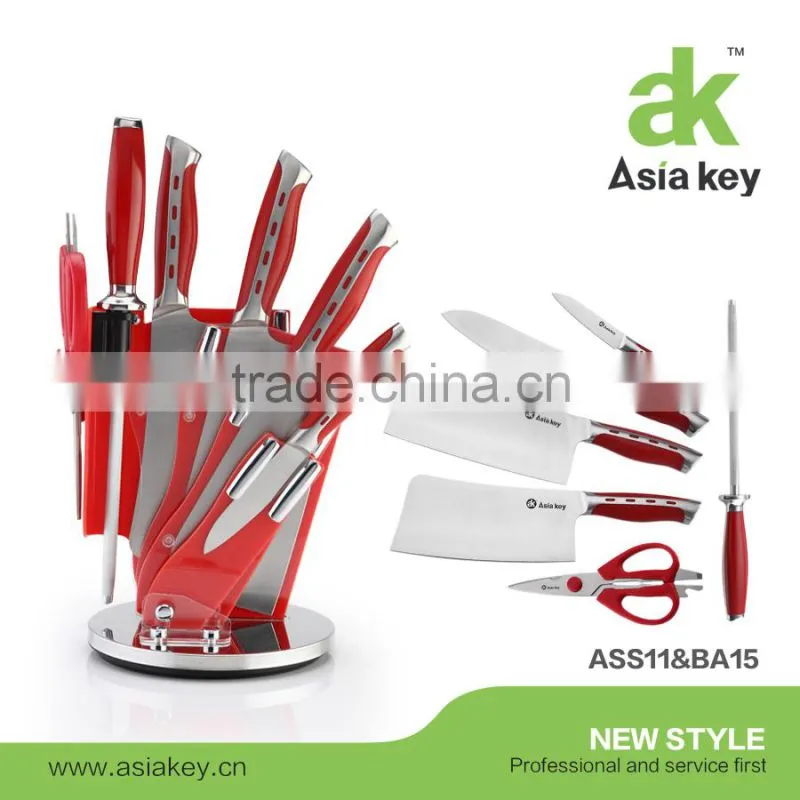 Excellent Quality 7pcs Stainless Steel Kitchen Knife Set In Block