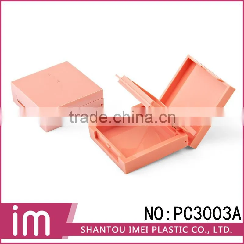 Retangular orange pressed cosmetic empty compact loose powder case