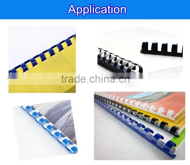 Colorful 19 21 Rings Plastic Comb Binding Spines Menu Book Binding Used PVC Binding Comb Manufacturer