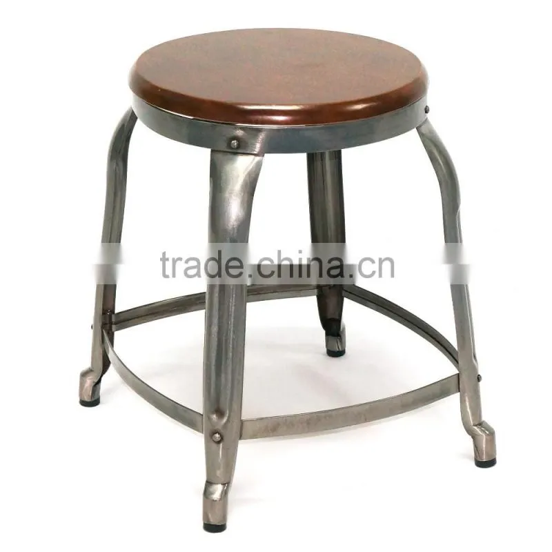 Competitive Price Industrial Metal Bar Stool Vintage Stackable Counter Stool Bar Furniture For Sale