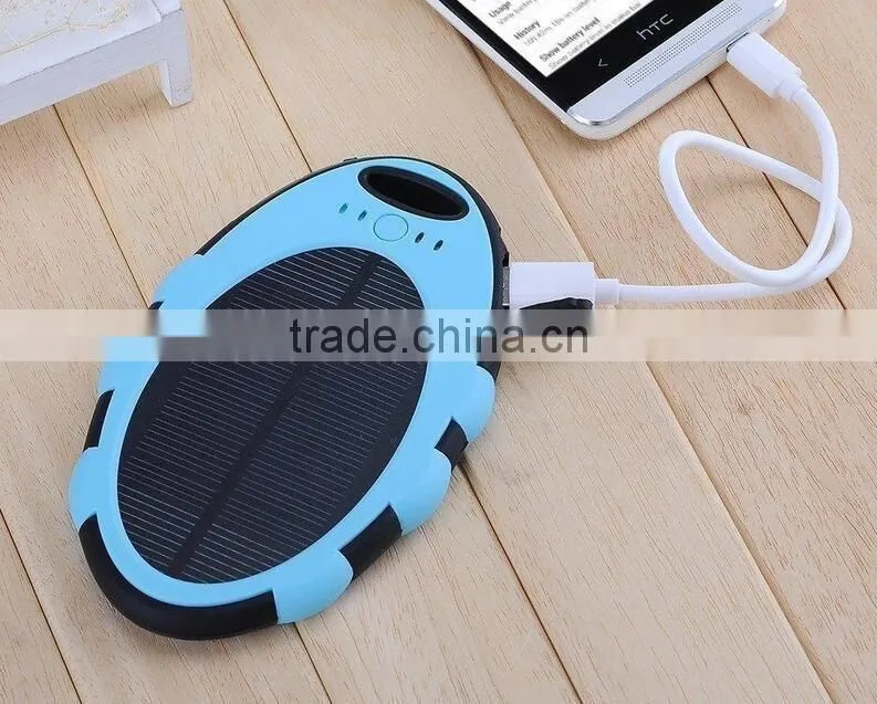 Solar Charger 5000mAh USB Portable Charger Power Bank Battery Pack [Oval Pocket Series - Water-Resistant, Shock-Proof