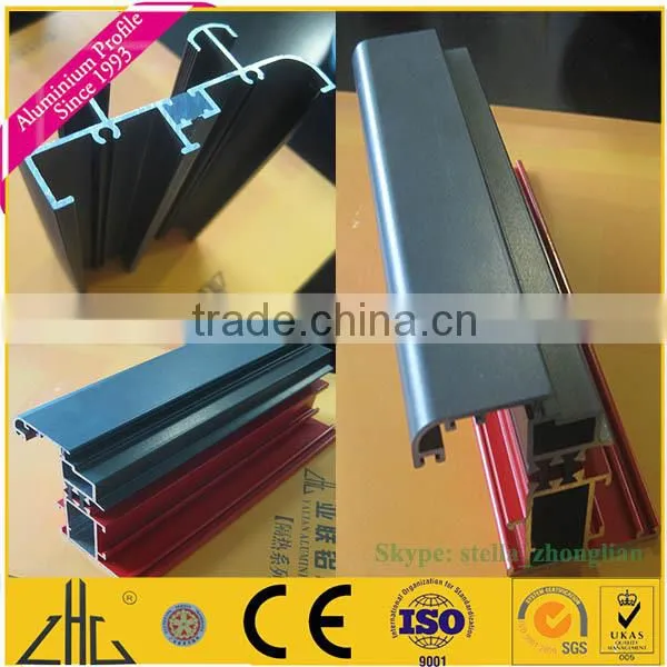 Wow!! custom anodized matt gunmetal color aluminium extrusion with logo/different color paint aluminium profile cladding coating