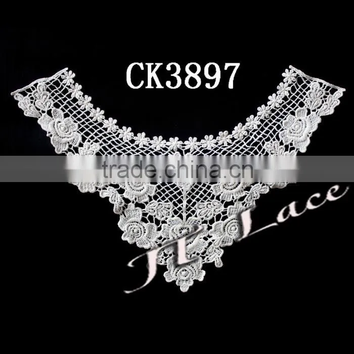 Embroidery cotton neck lace water soluble collar CK3265