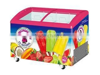 405L Curved Double Door Ice Cream Showcase Freezer