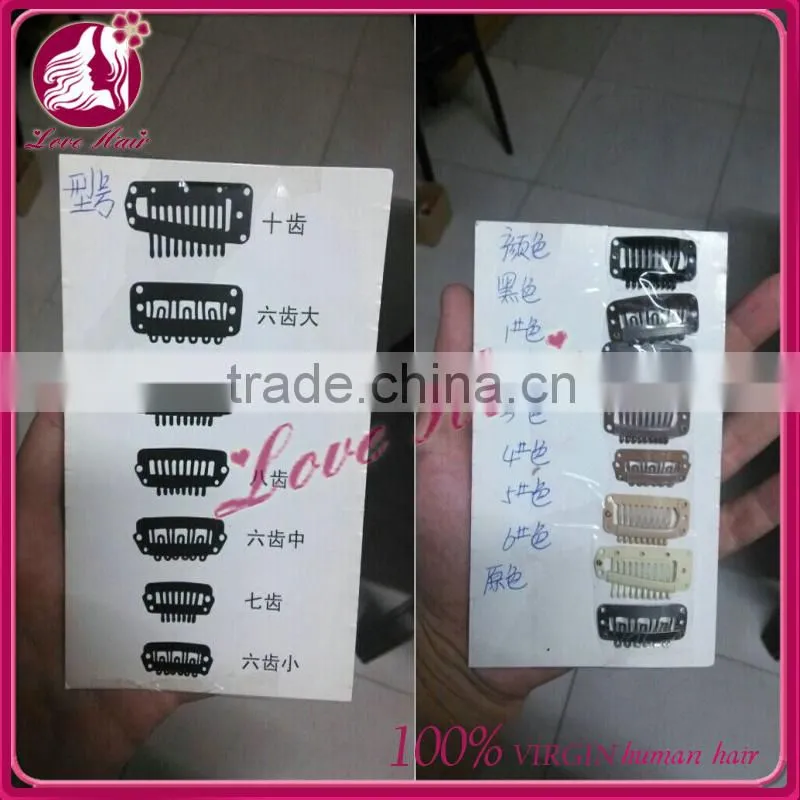6A Brazilian remy virgin human hair and straight factory price clip in hair extension