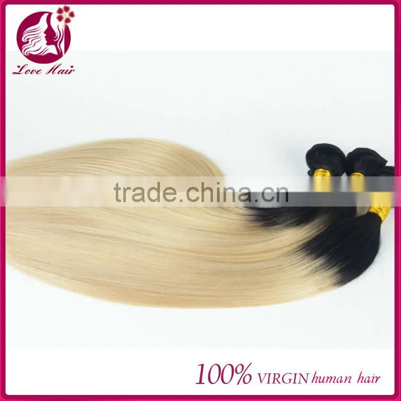 Alibaba express wholesale grade 7a virgin filipino 1b 613 two tone straight human hair weave bundles extension for fashion women