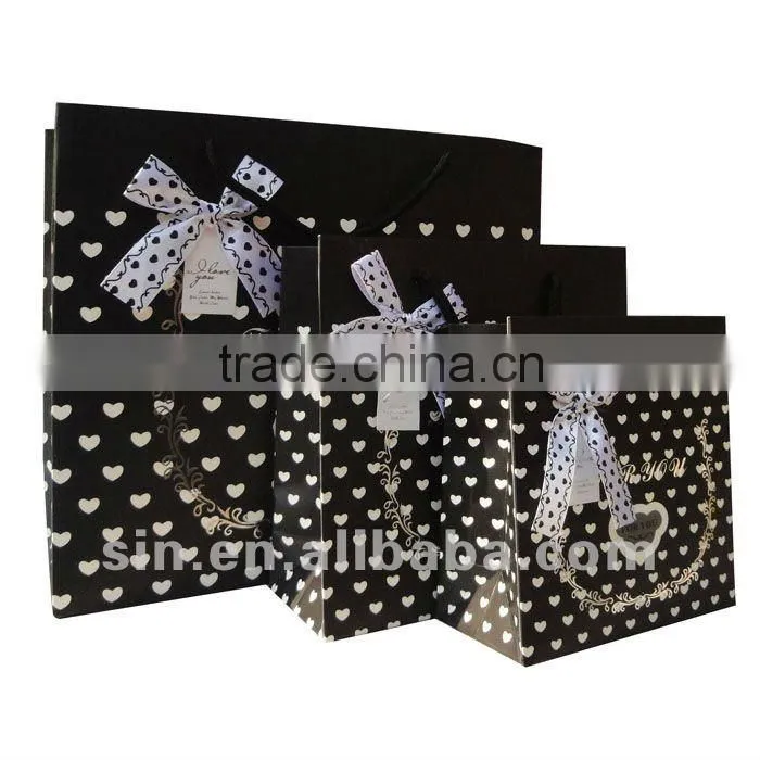 2013 High Quality Paper Gift Bag with ribbon