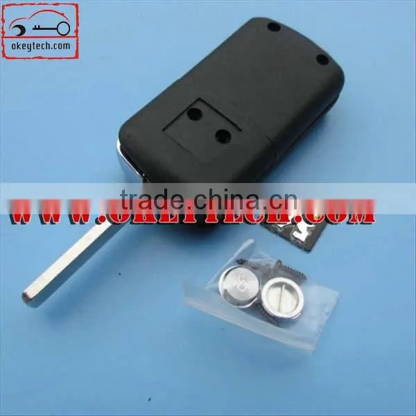 OkeyTech Peugeot 307 2 buttons flip remote key shell without groove blade for key cover peugeot 307 for key cover Peugeot key