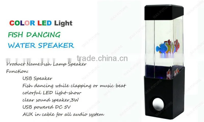 3.5mm Audio Input Led Color Changing Speaker,Jellyfish Dancing Water Lamp Speaker With Music Beats