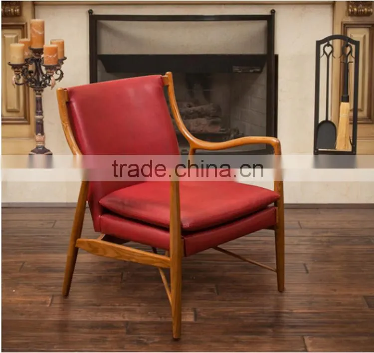 diamond mid-century modern walnut finished lounge chair with hand-stained wood base