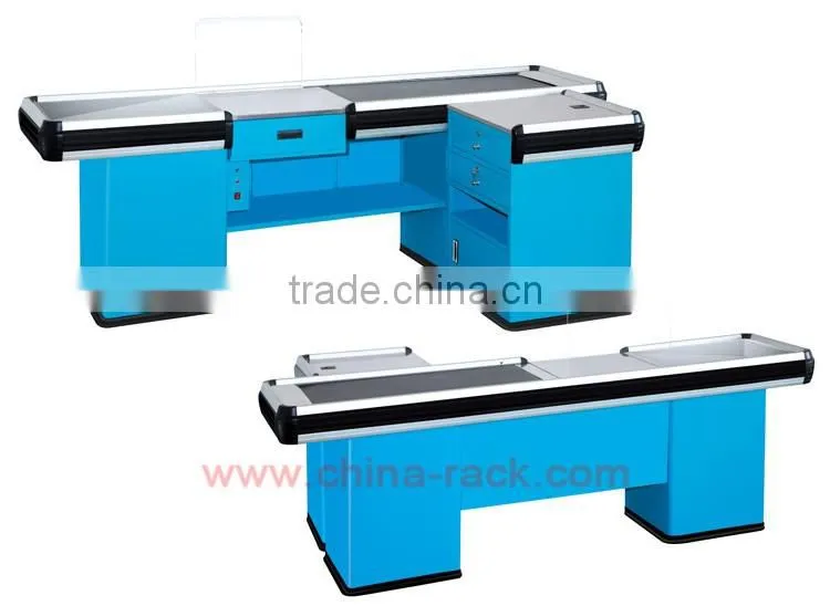 Hot Sale Automatic Electric Checkout Counter with Conveyor Belt in Modern Style for Supermarket