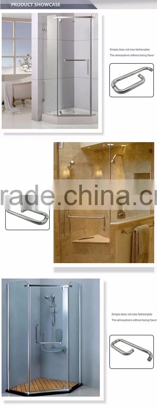 Double sided stainless steel bathroom shower door handle