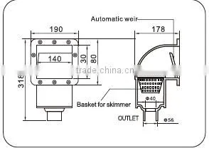 JAZZI ABS Best Quality Durable Skimmers Non-conductive SP1096 021096