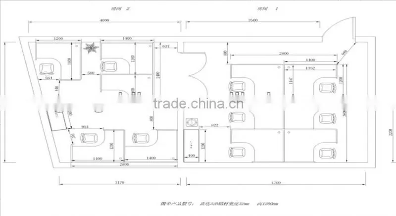 Office Screen Movable Partition Workstation Office Furniture A45-07