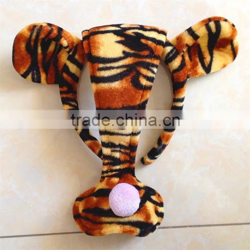 Halloween costume animal ear headband set with bow tie and animal tail