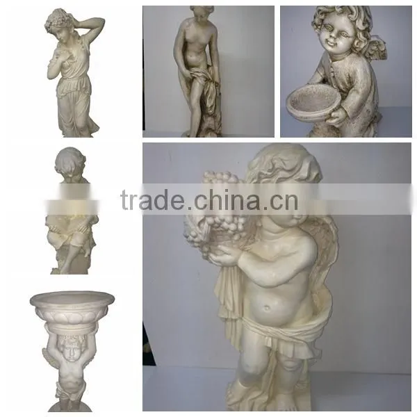 set 2 garden decoration solar power bird caller with shadow control, and resin stone with flowers