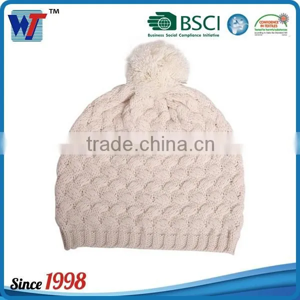 High quality promotional custom winter warm beanie red color knitted hat