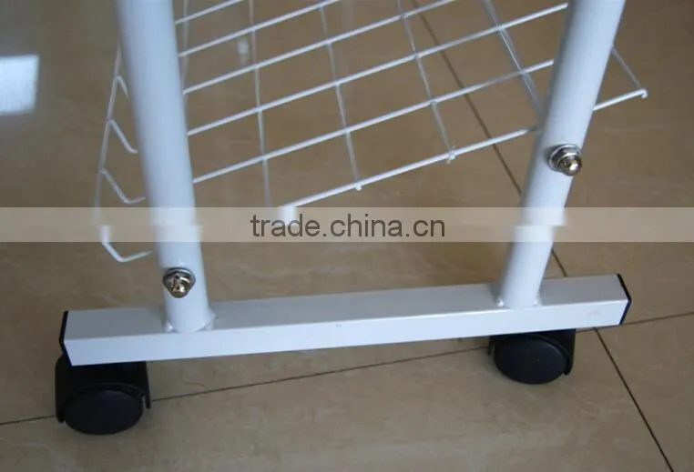 white chrome shoe display stand