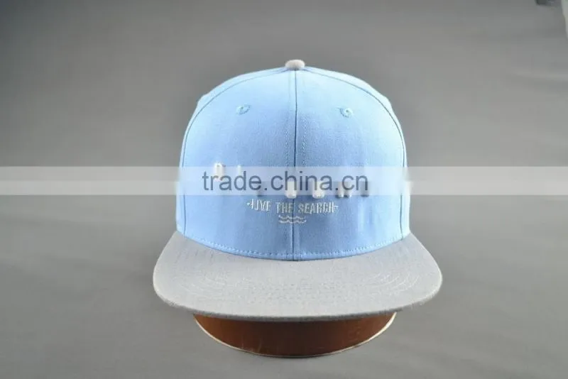 Hi quality custom 100% cotton twill 6-panel snapback cap