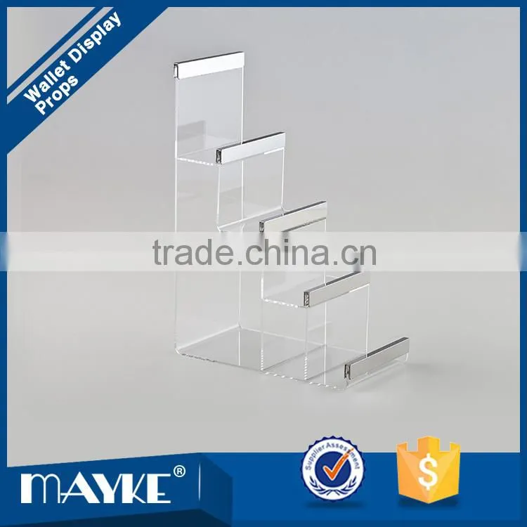Acrylic material wallet and purse clear display stand sale for factory price