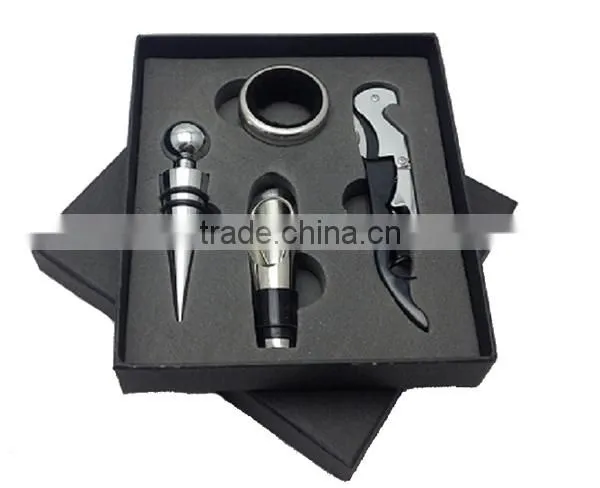 4 pieces Wine Opener Set With Black Box ,Wine Opener Gift Set