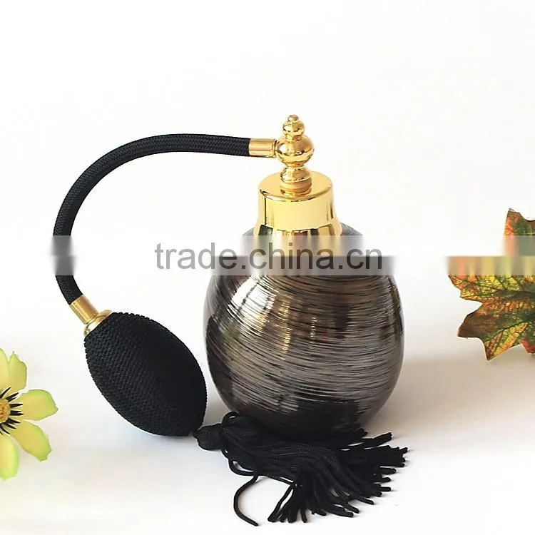 Wholesale unique design 100ml luxury airbag glass perfume bottle & Empty bottle with pump airbag atomizer spray
