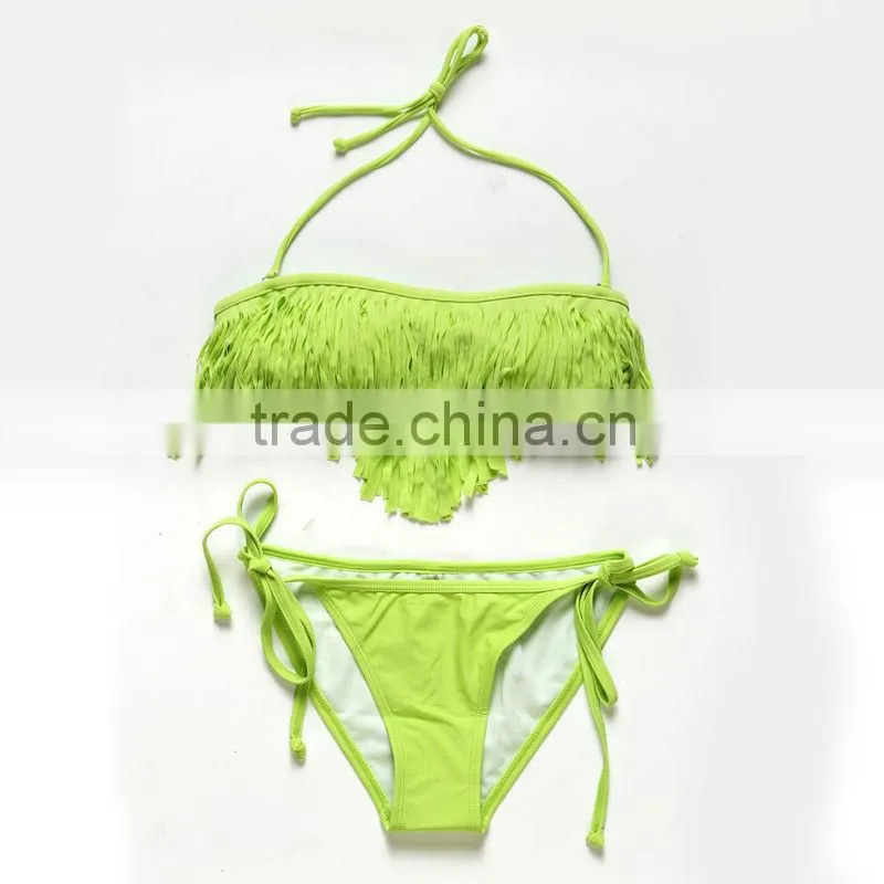 Latest Highly Elastic In Stock Women Tassel Bikini Swimwear