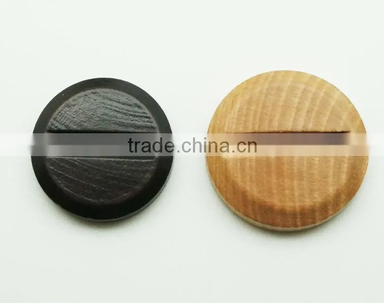 Fancy High Quality 2 Holes Black Painted, Natural Wooden Buttons with Manger Style